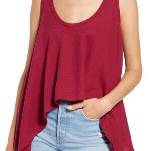 We The Free Asymmetrical Red Sleeveless Tank Top